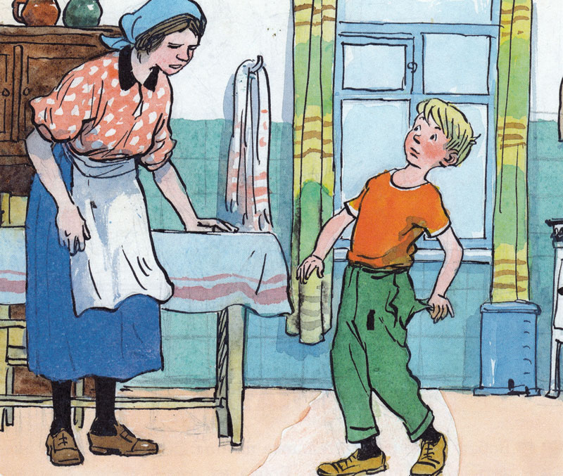 Бобка пришел к маме зашить штаны