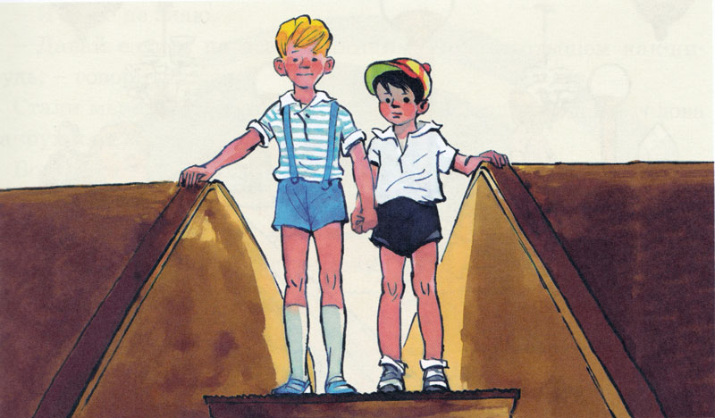 Мальчики на эскалаторе метро