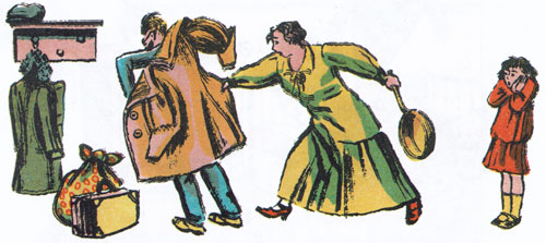 Рассеянный надевает пальто