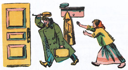 Рассеянный надевают сковороду на голову