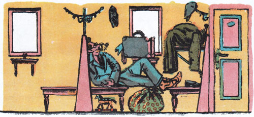 Рассеянный спит в вагоне поезда