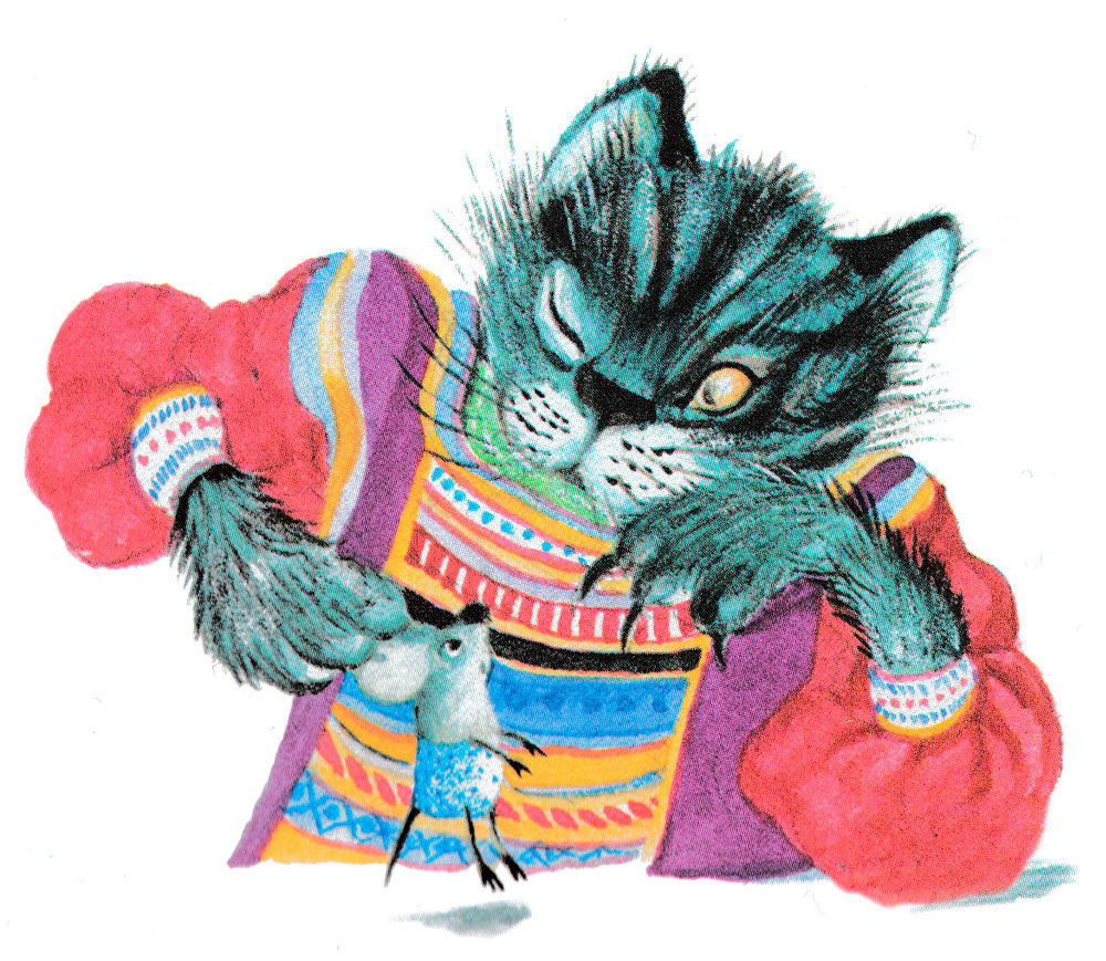 Кошка играет с мышкой