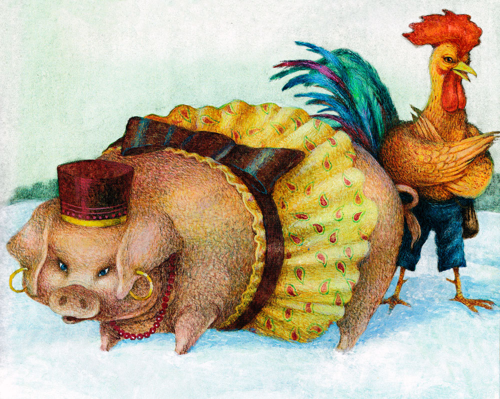 Свинья и петух