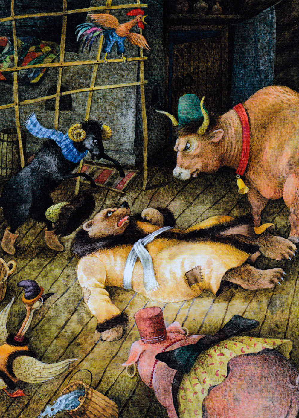 Бык завалил медведя