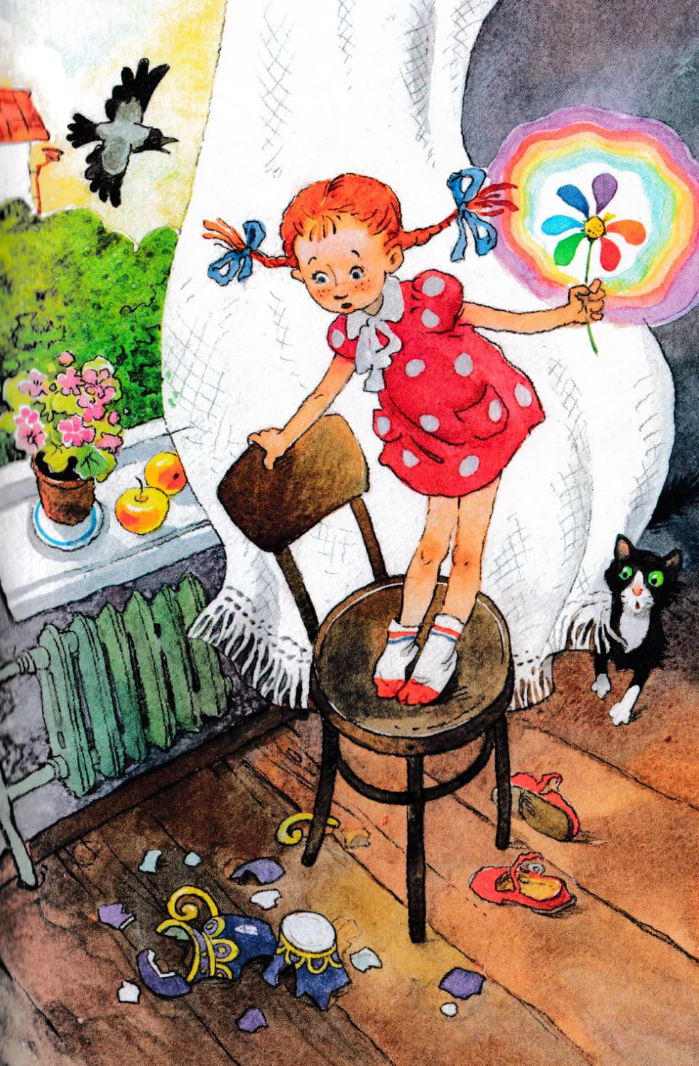 Женя разбила вазу