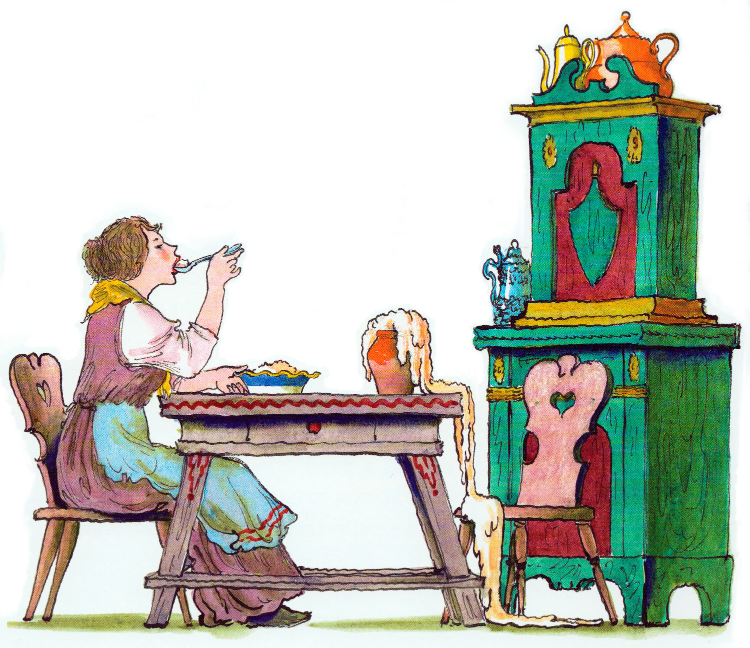 Мама кушает кашу