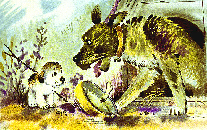 Собака и щенок