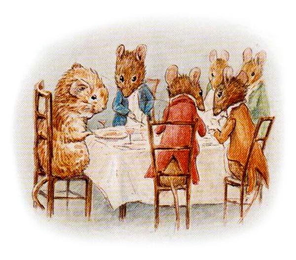 Мышата сидят за столом