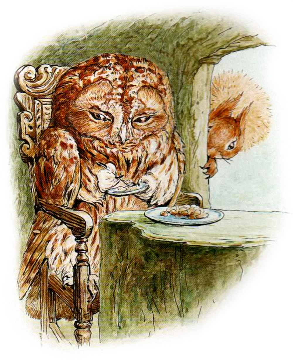 Филин отвернулся от бельчонка