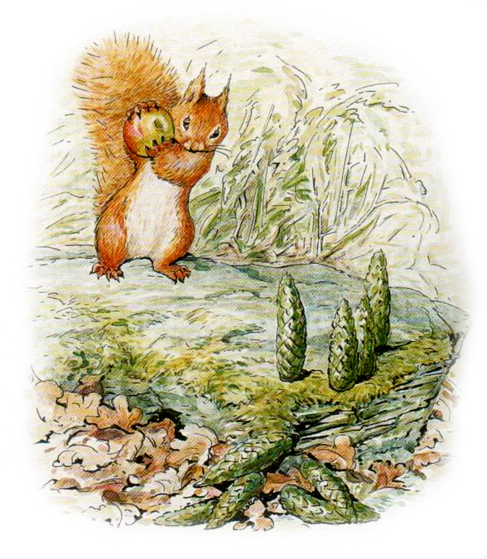 Бельчонок с яблочком