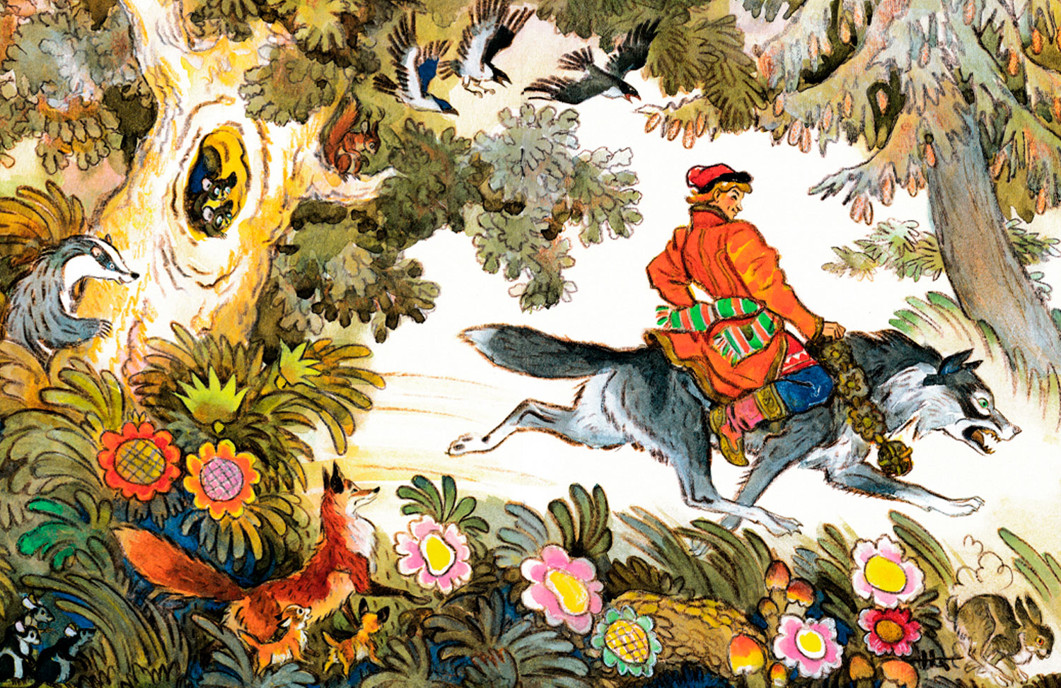 Иван-царевич верхом на сером волке