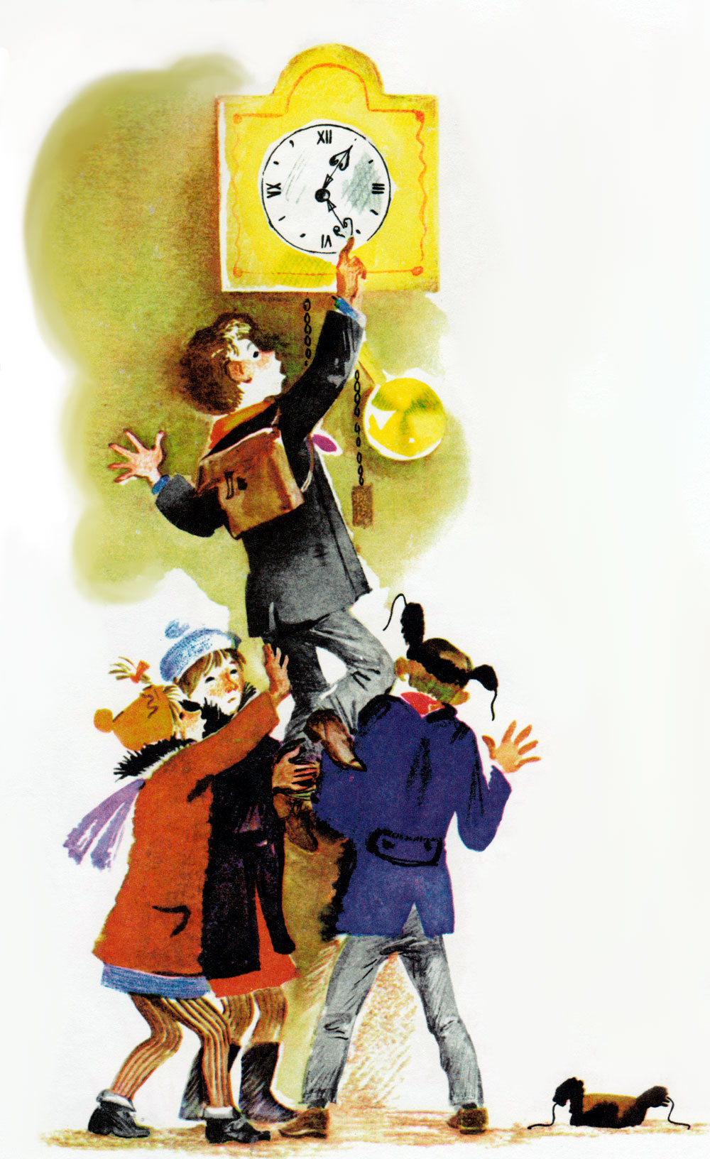 Ребята крутят часы