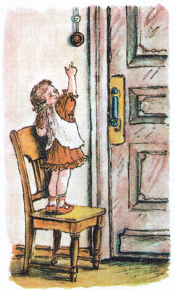 Девочка звонит в звонок