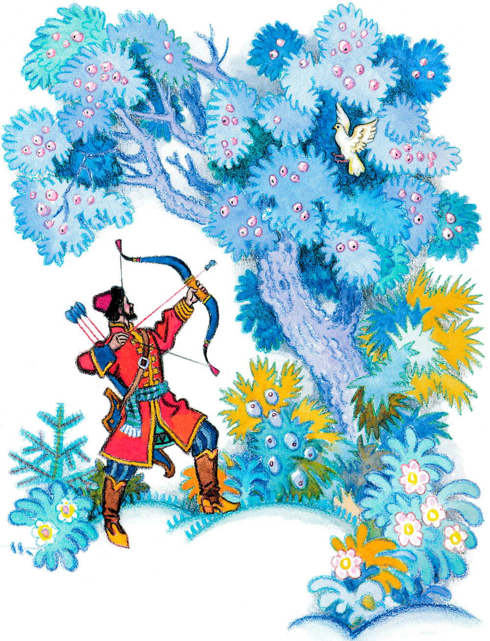 Андрей-стрелок стреляет из лука