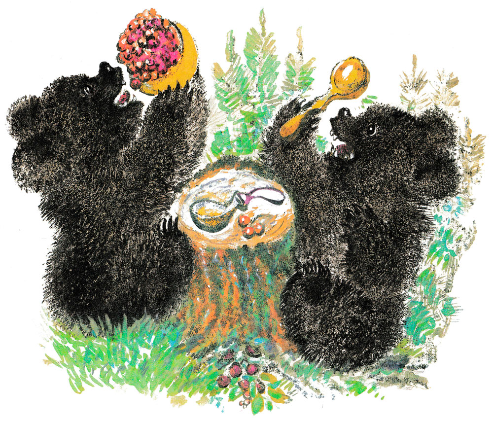 Медвежата кушают