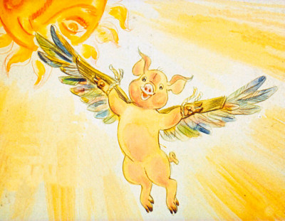 Про поросенка, который учился летать