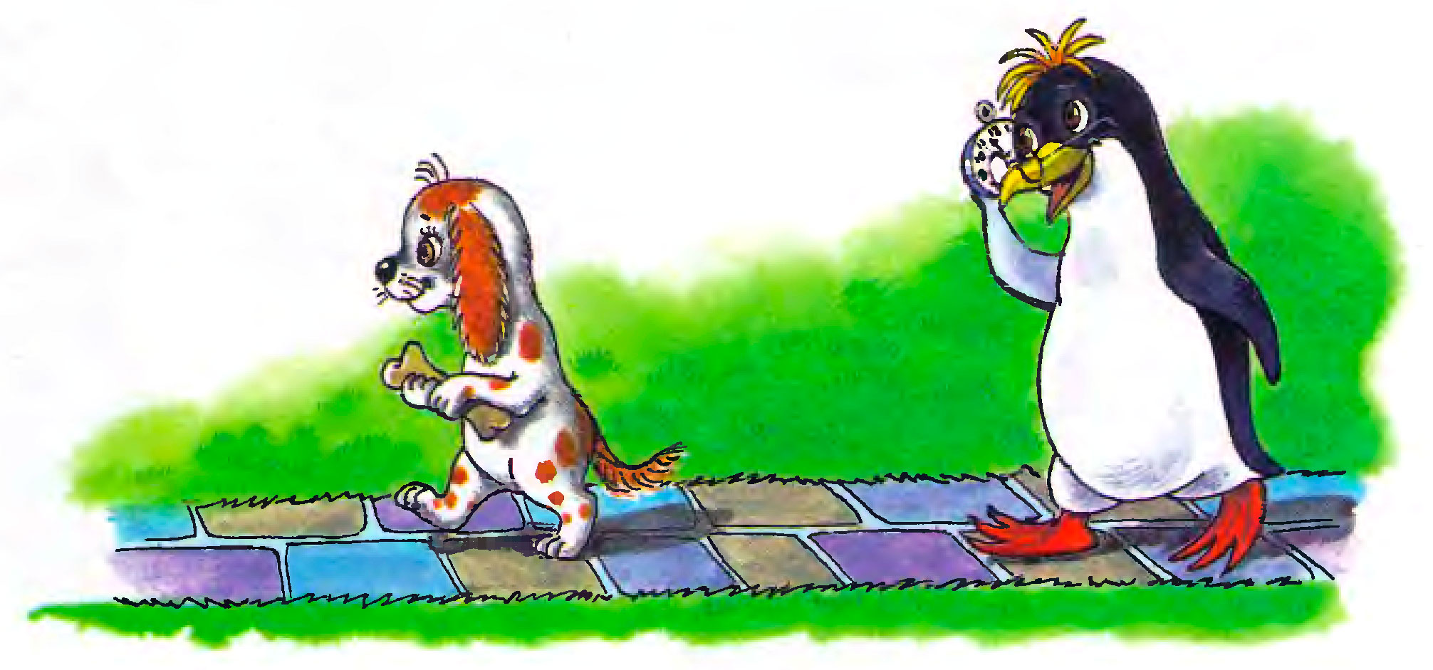 Пингвин с часами