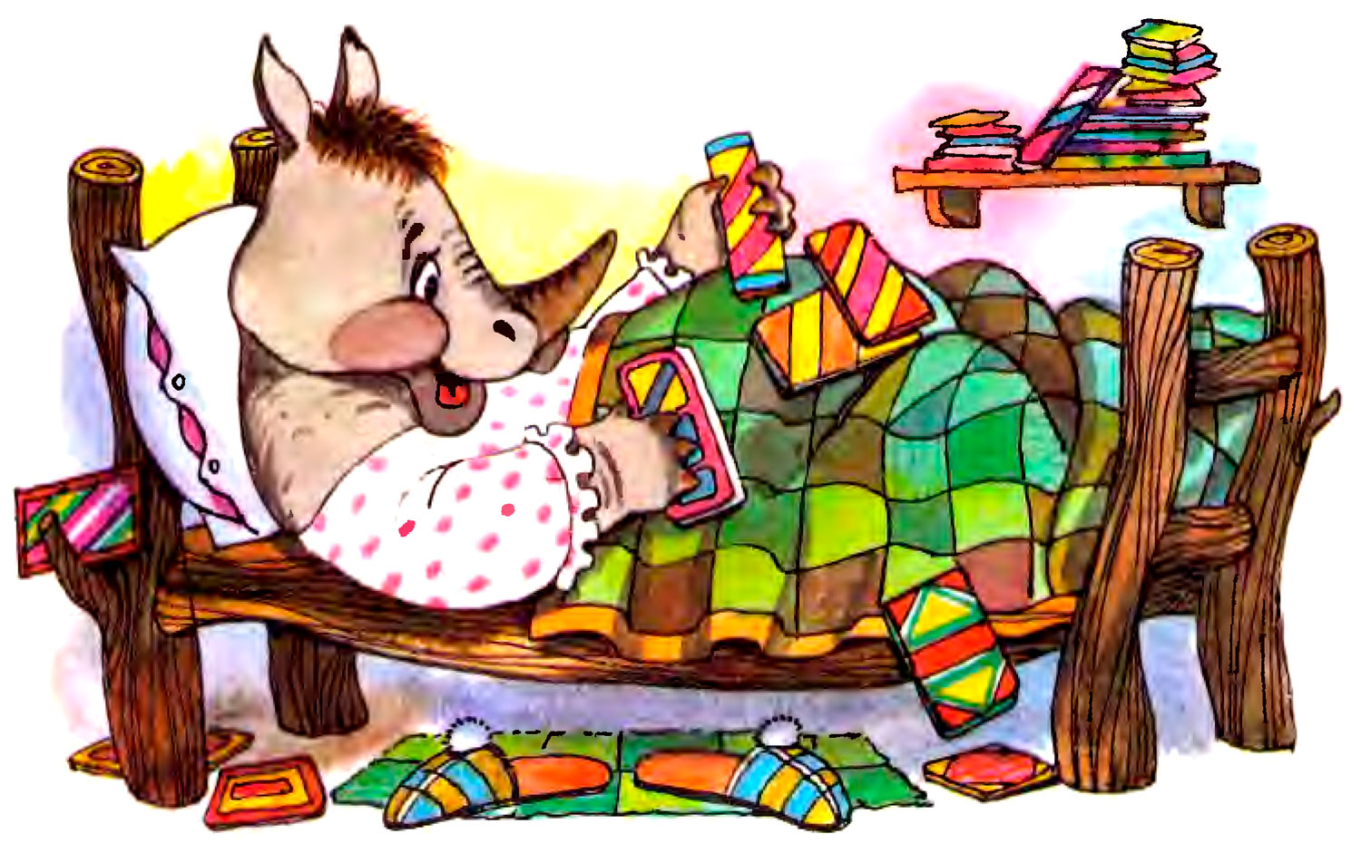 Носорог Сэм в кровати