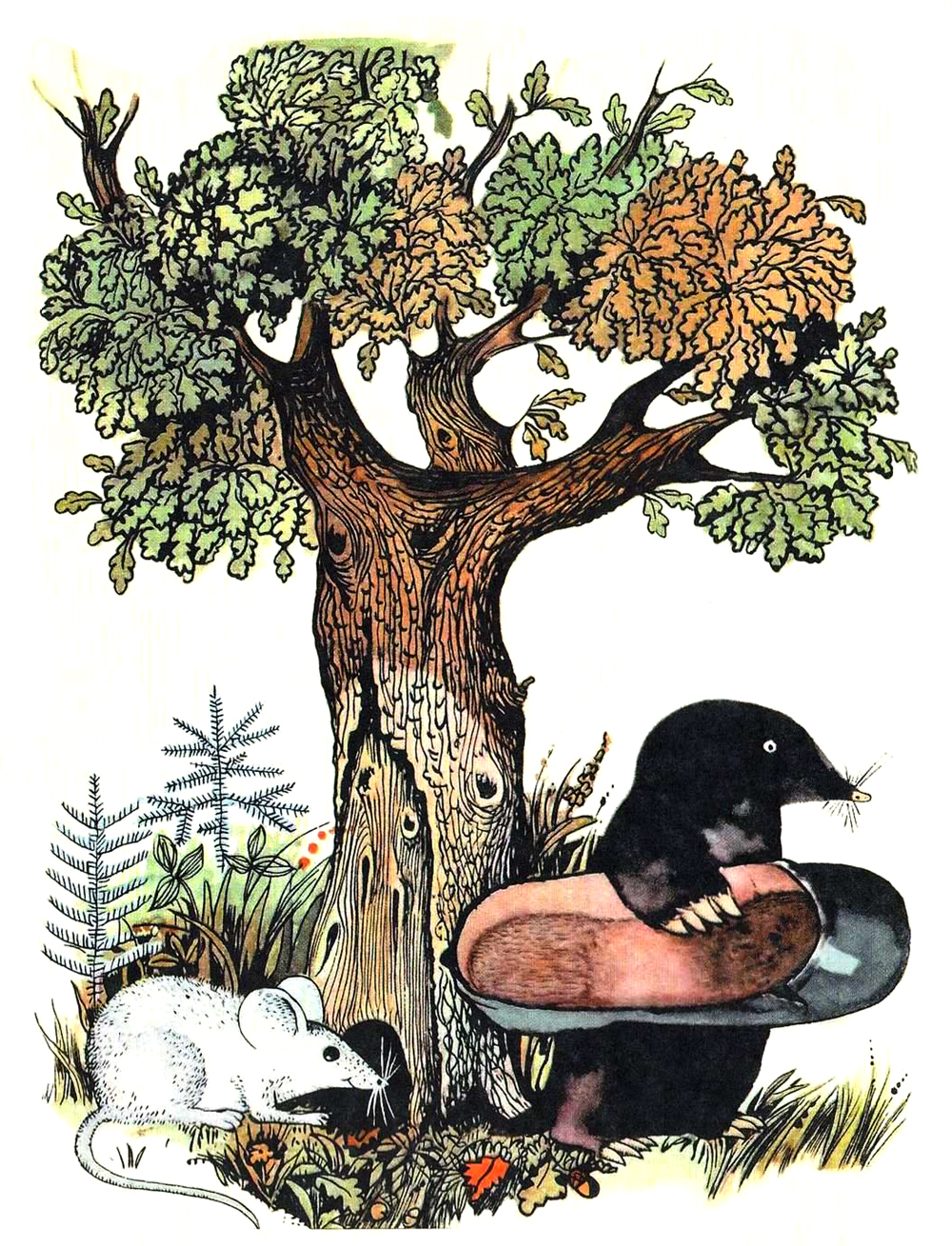 Крот несет галошу