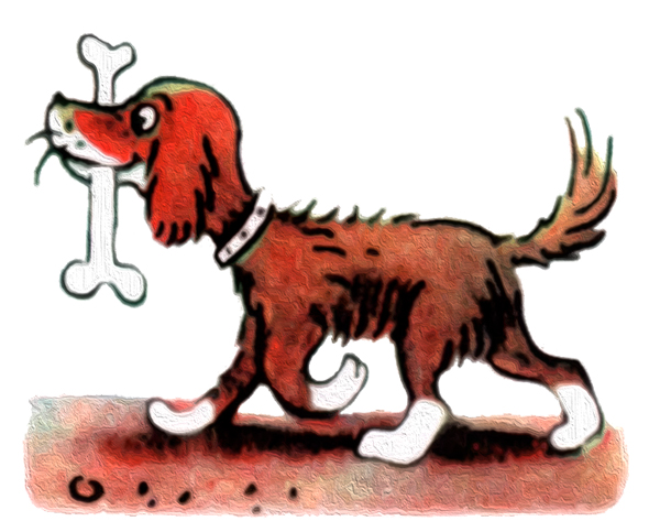 Большая собака с костью