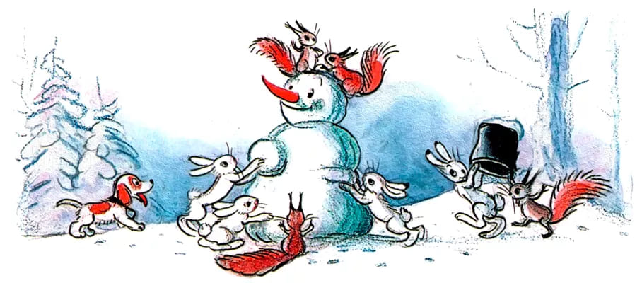 Звери слепили Снеговика