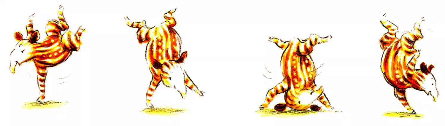 Терри стоит на руках